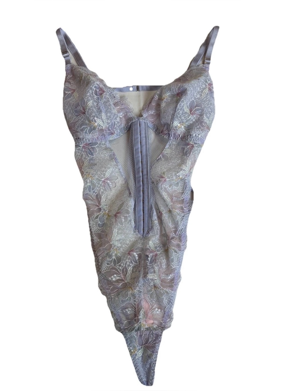 VS Sheer Floral Lace Lingerie in Lavender